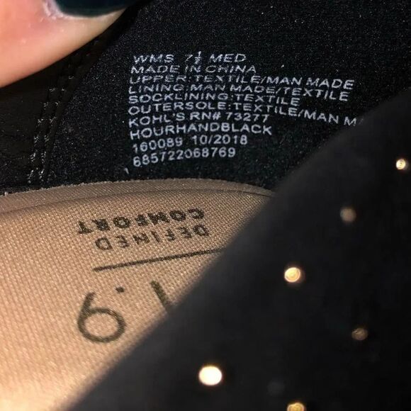 Apt. 9 Hour Hand Black with Gold Stone Studs High Heels Size 7.5 - Picture 8 of 13